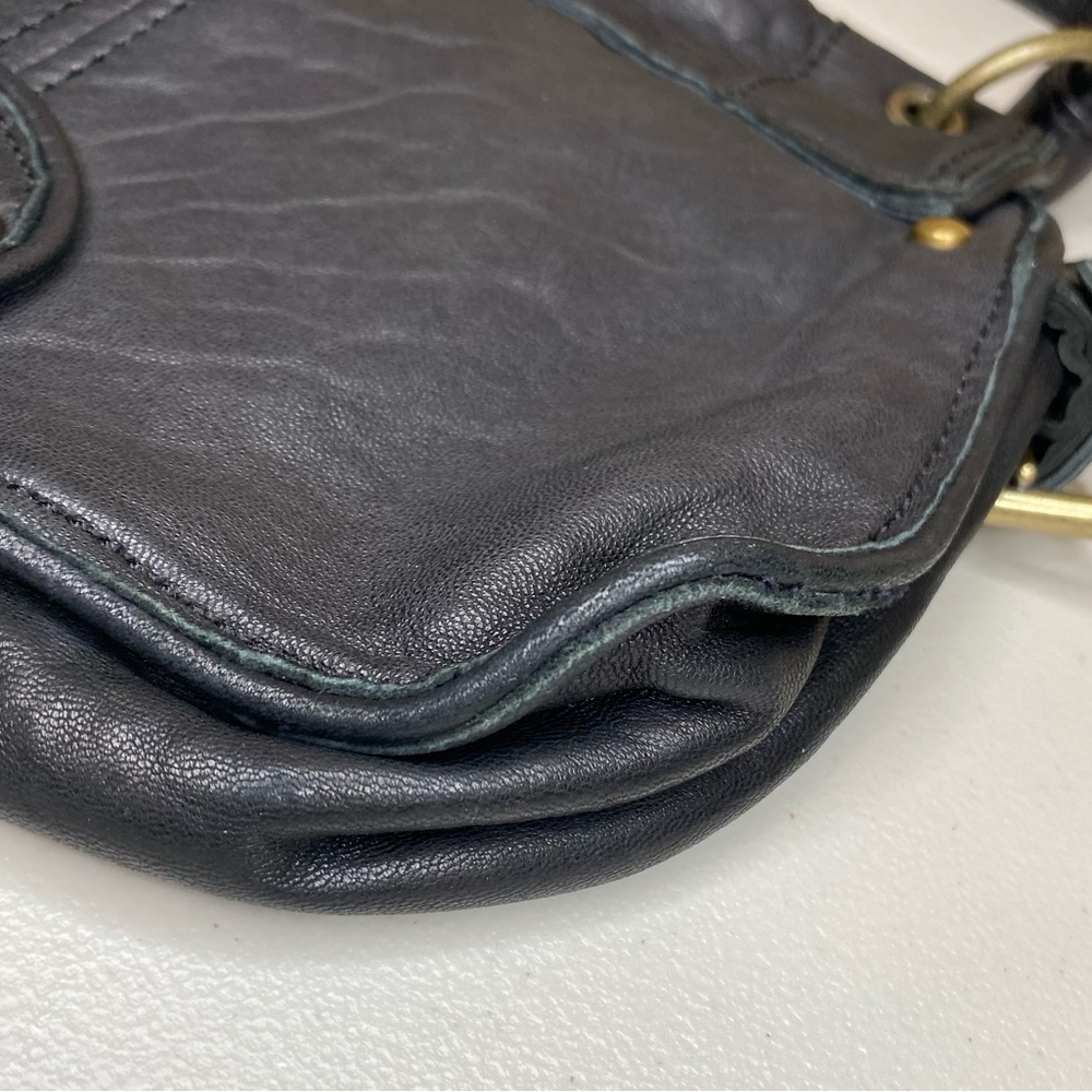 VTG Kenneth Cole New York No Slouch Studded Hobo Black Soft Pebbled Leather Bag - Picture 7 of 15